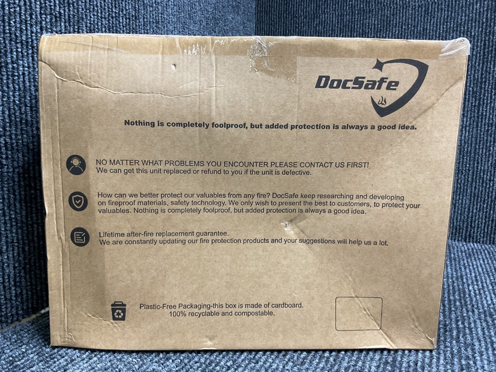 DocSafe fire & water proof document organizer / lock box (BLACK)