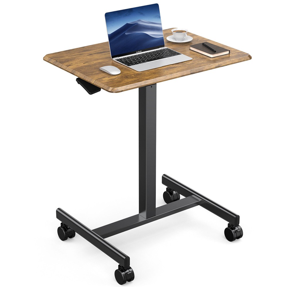 Adjustable Height Mobile Standing Desk with Wheels - Rolling Laptop Table