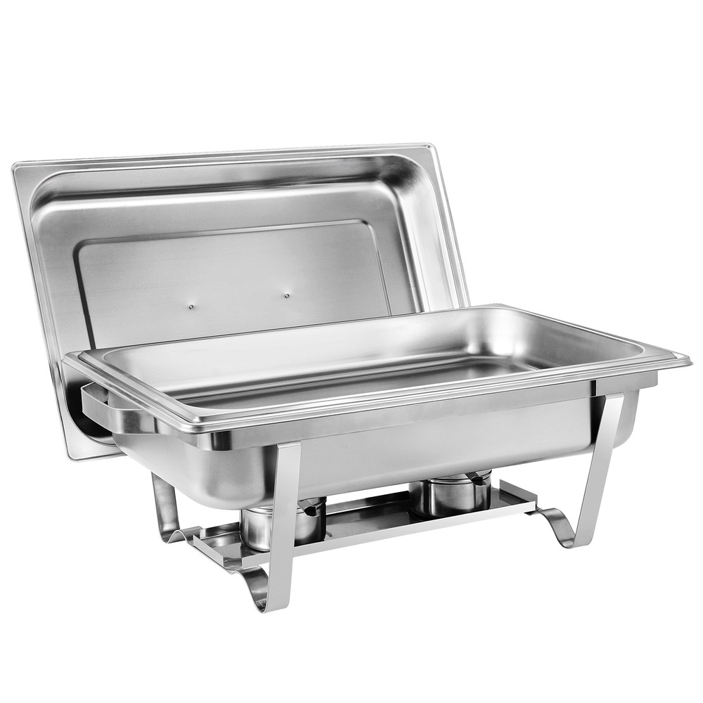 8 Quart 4 Packs Chafing Dish Stainless Steel Full Size Buffet Rectangular Chafer