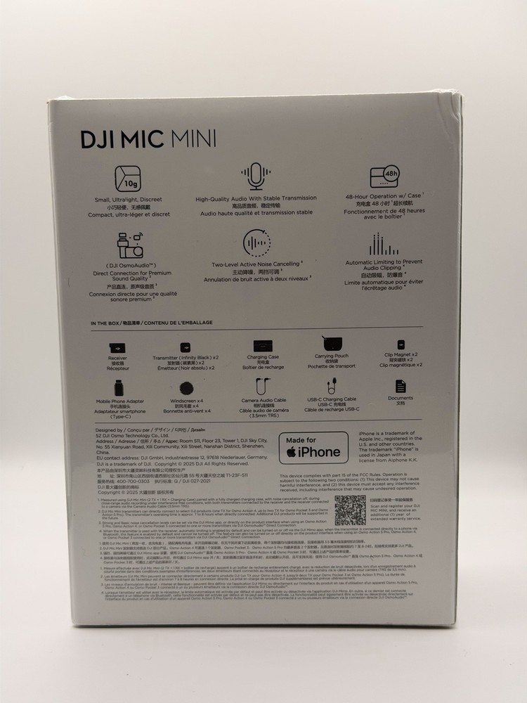 DJI Mic Mini Wireless Microphone System 2TX + 1RX Charging Case Vlog Streaming