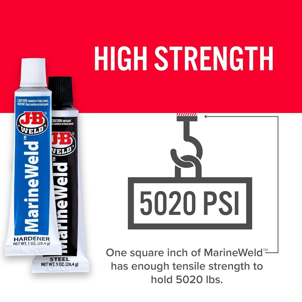 Versatile 2 oz. MarineWeld Epoxy - Strong Waterproof Cold Weld System