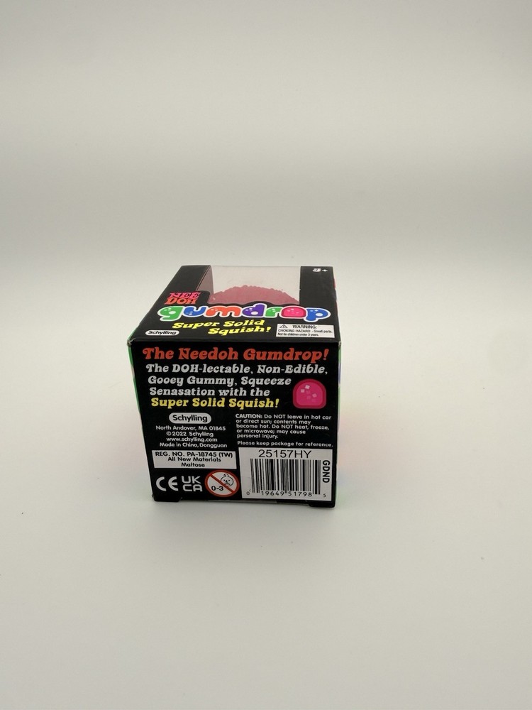 Schylling Nee Doh Gumdrop Super Solid Squish Pink Sensory Toy