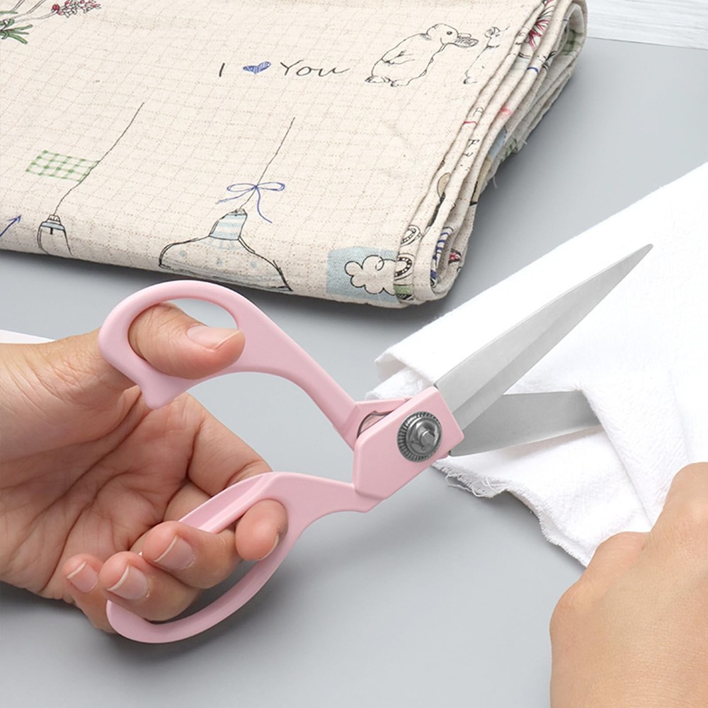 Pink Fabric Scissors 8 Inch Candy Colored Sewing Shears Premium