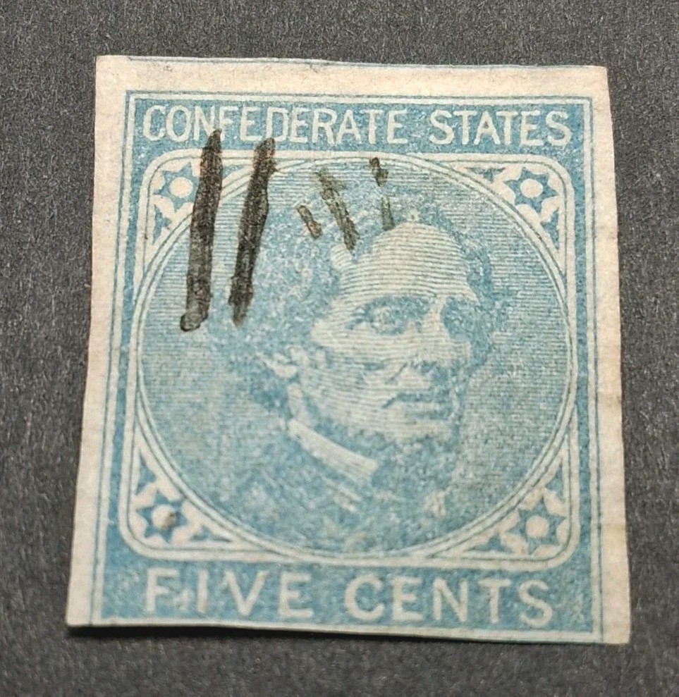 CSA Confederate States Five Cent Stamp