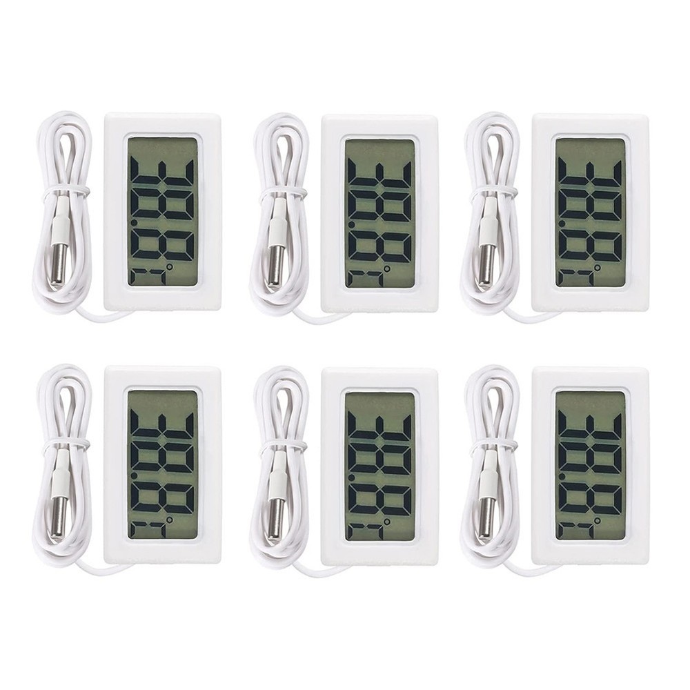 White Digital LCD Thermometer Set with Long Probe for Accurate Readings