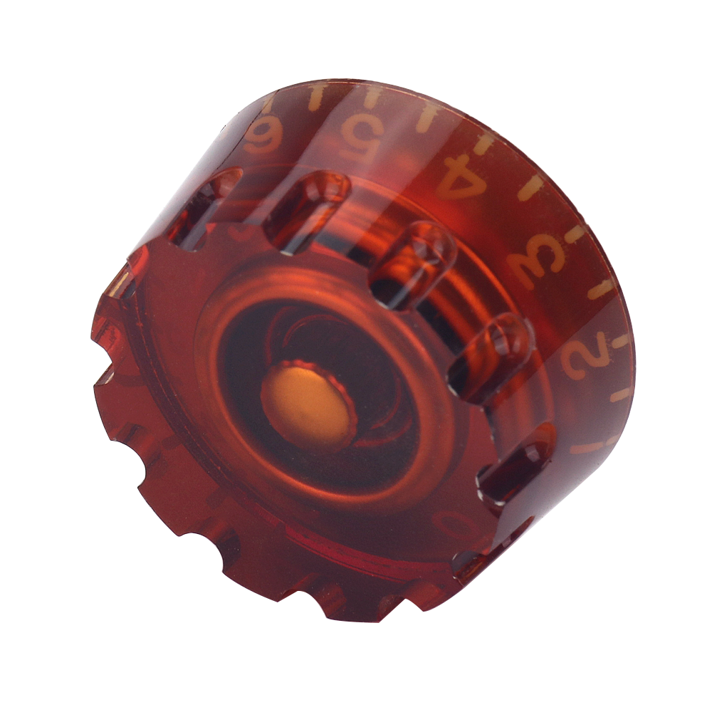 4Pcs Amber Knurled Guitar Knobs Volume Tone Speed Control Knobs for guitar bass