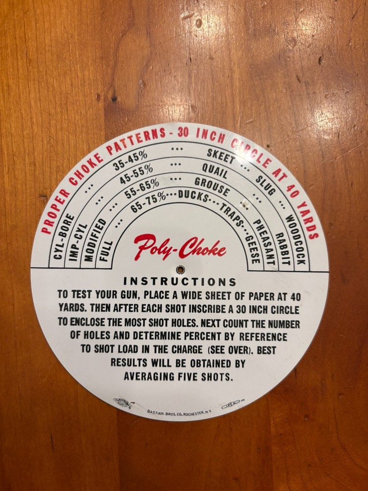 1956 Poly Choke Pattern Guide Plastic Disc Wheel Tool Vintage