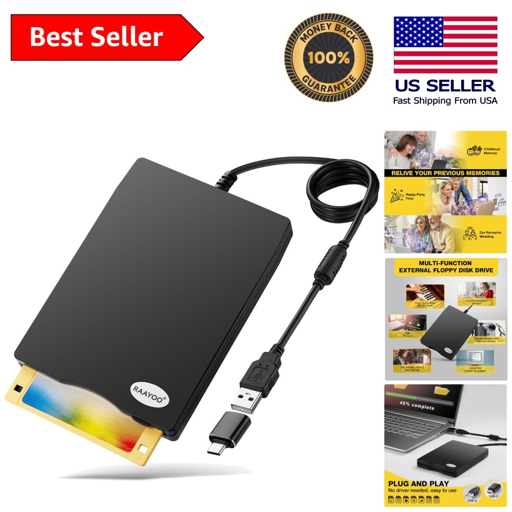 Durable and Lightweight 3.5 Inch USB Floppy Reader for Travelling Data Retrieval