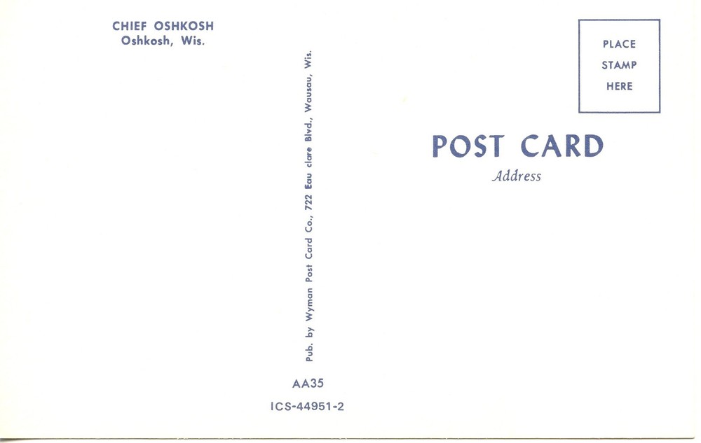 CHIEF OSHKOSH, OSHKOSH, WI - PC1070