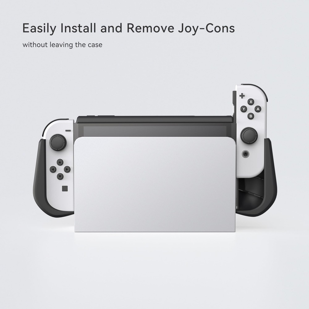 Switch OLED Case with Flip Game Storage, KIWIHOME Dockable OLED, Black