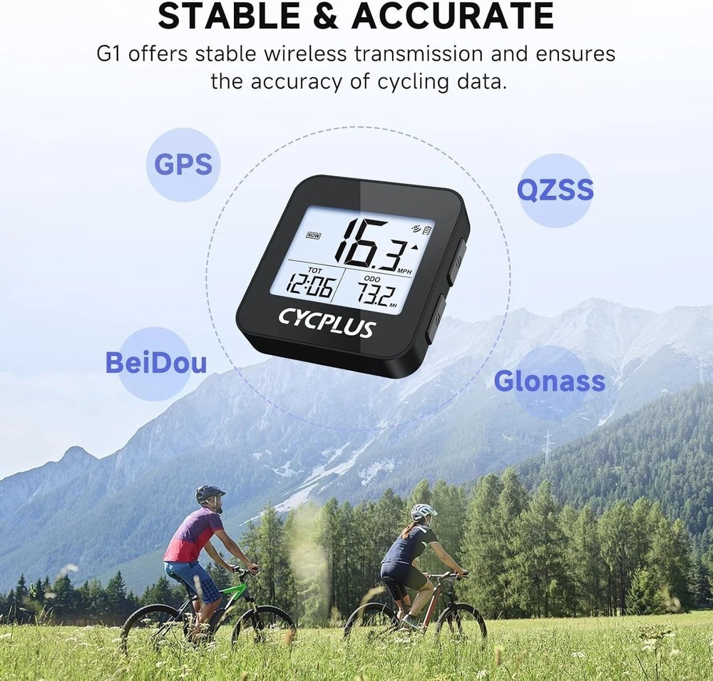 Dynamic GPS Cycling Computer - Wireless Speedometer with Automatic Backlight