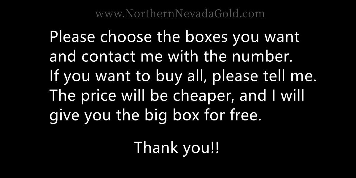 small Gold nuggets in box 3-4 grains Gold each box.Minimum order is 2,or buy all