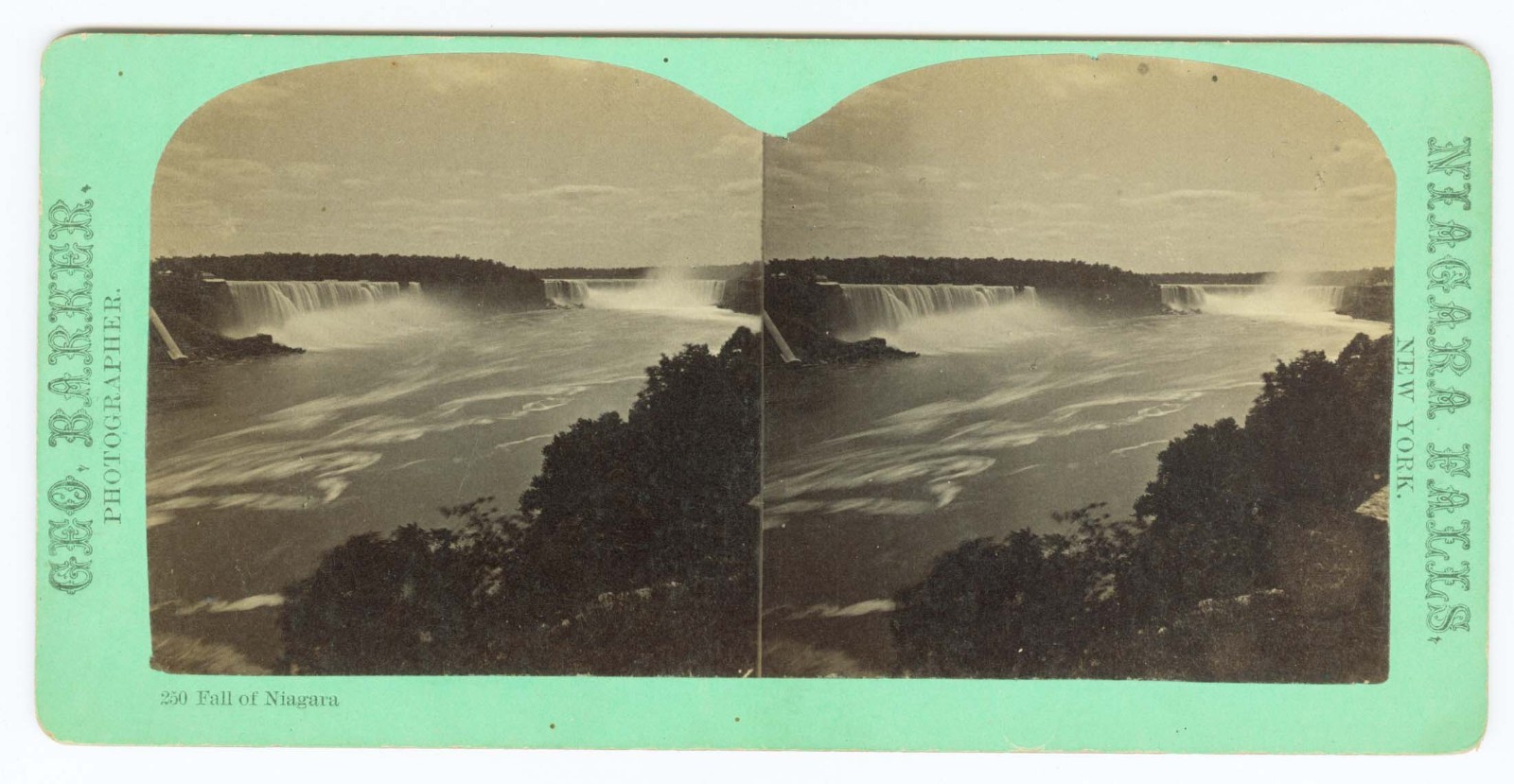 G2212~ NIAGARA Excellent Falls Panorama 1870s Stereoview - Barker