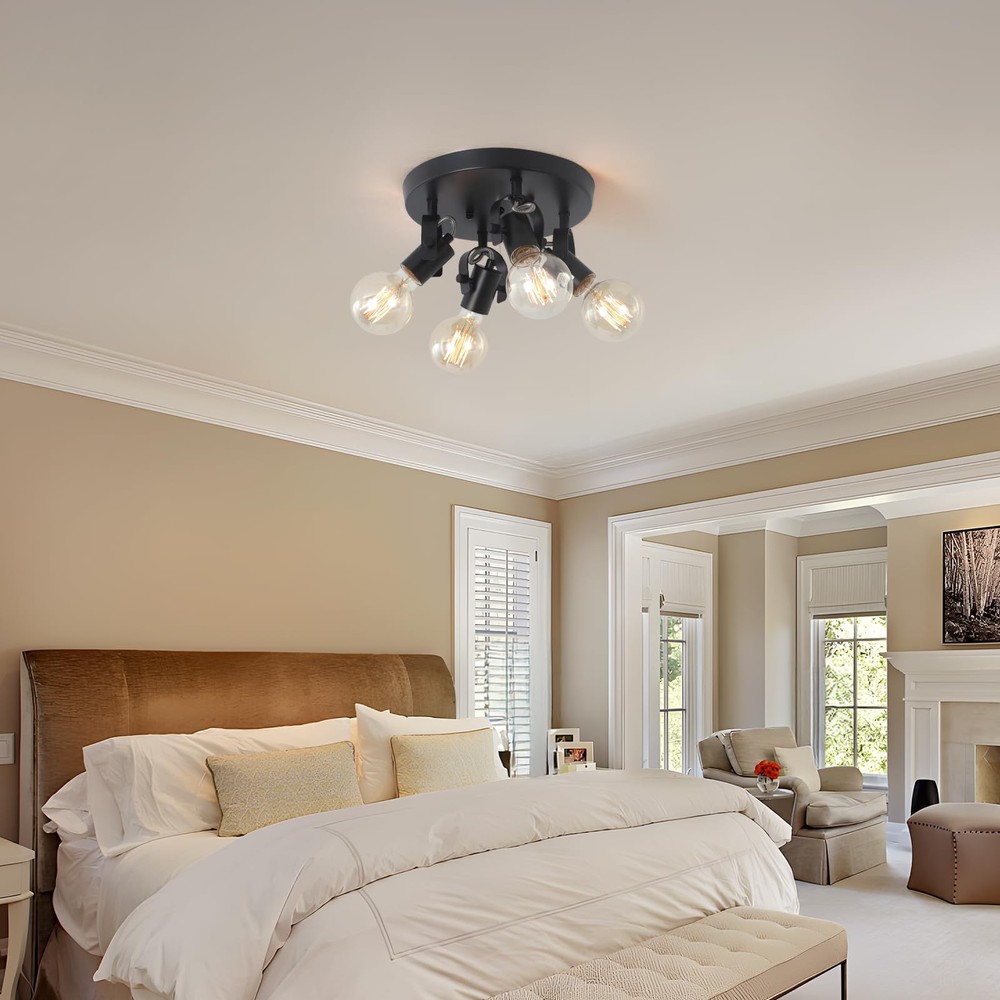 4-Light Kitchen Ceiling Spotlight，Multi-Directional Track Lighting Fixtures C...