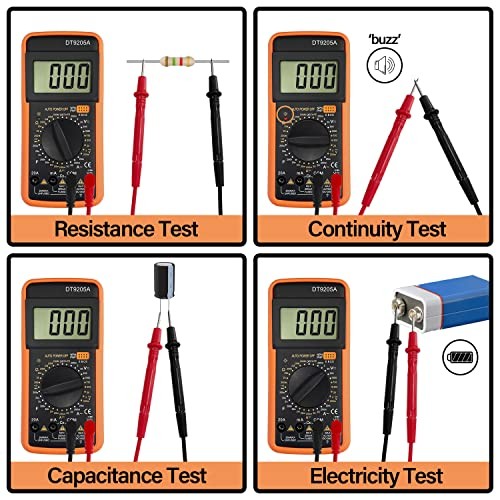 Digital Multimeter AC DC Voltmeter Ohm Volt Amp Tester Resistance Capacitance
