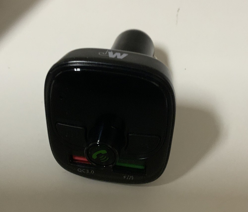 🧷 Just Wireless Black USB Car Charger Bluetooth Hands-Free FM Transmitter