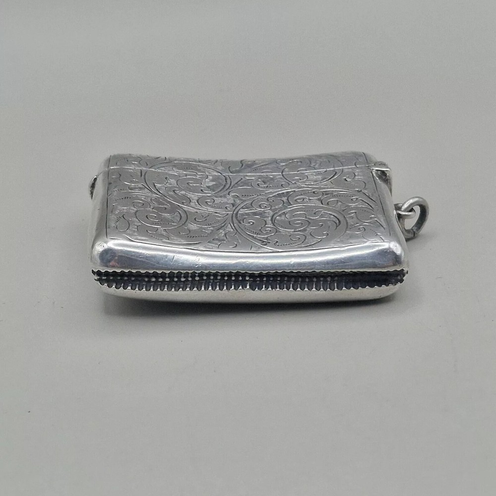 Rare Solid Silver Vesta Case With Two Compartments by Thomas & Marshall 1906