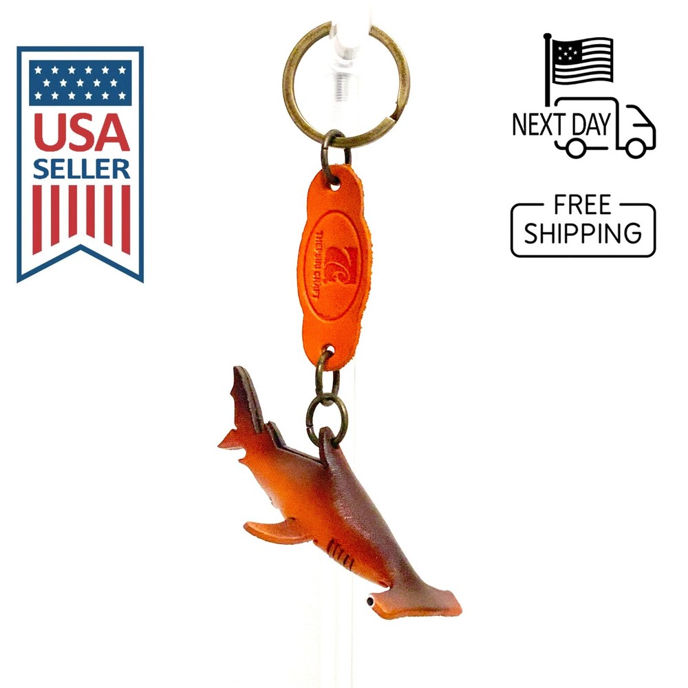 Hammerhead Shark Handmade Leather Keyring