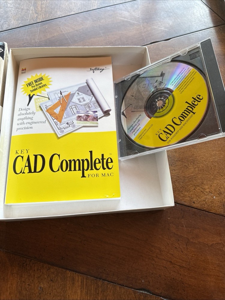 Key CAD Complete CD-Rom Software by SoftKey for Windows 95/3.1 & MAC 1994