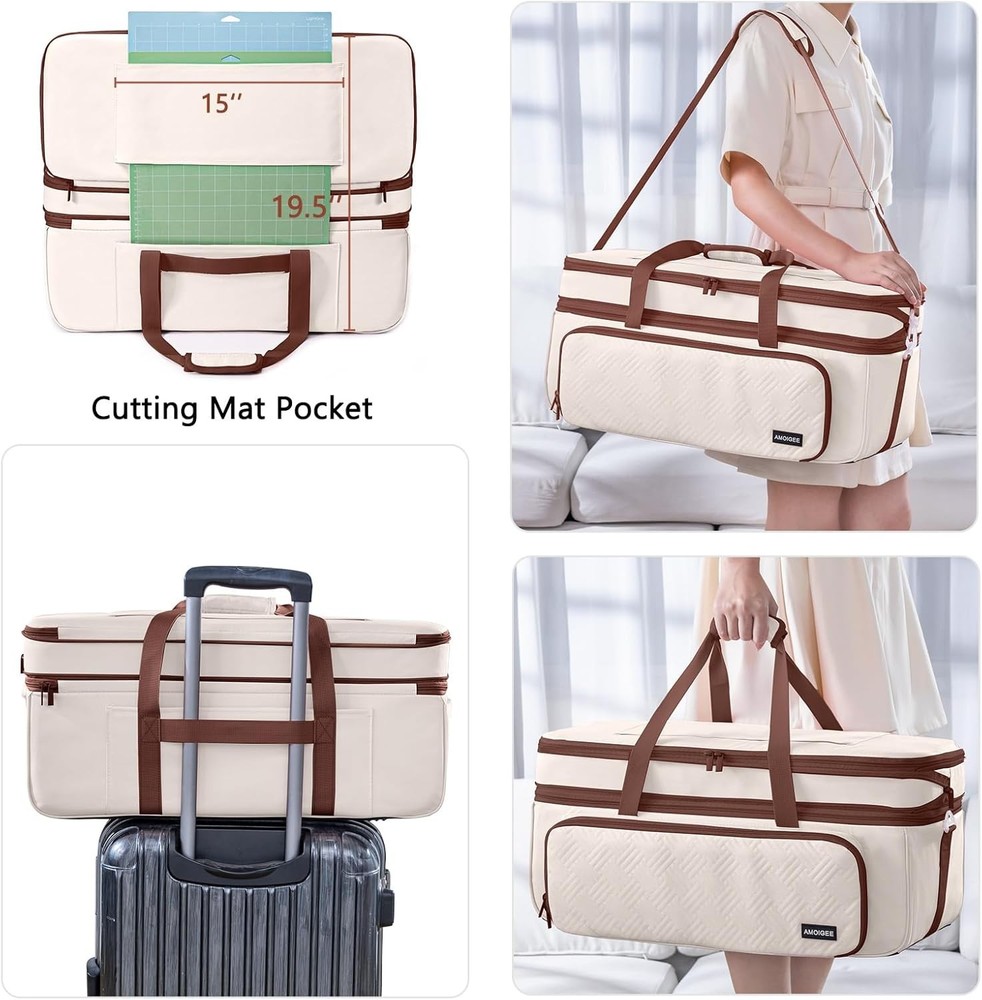 Double-Layer Carrying Case Compatible with Cricut Maker 4, Explore 4 Storage Bag