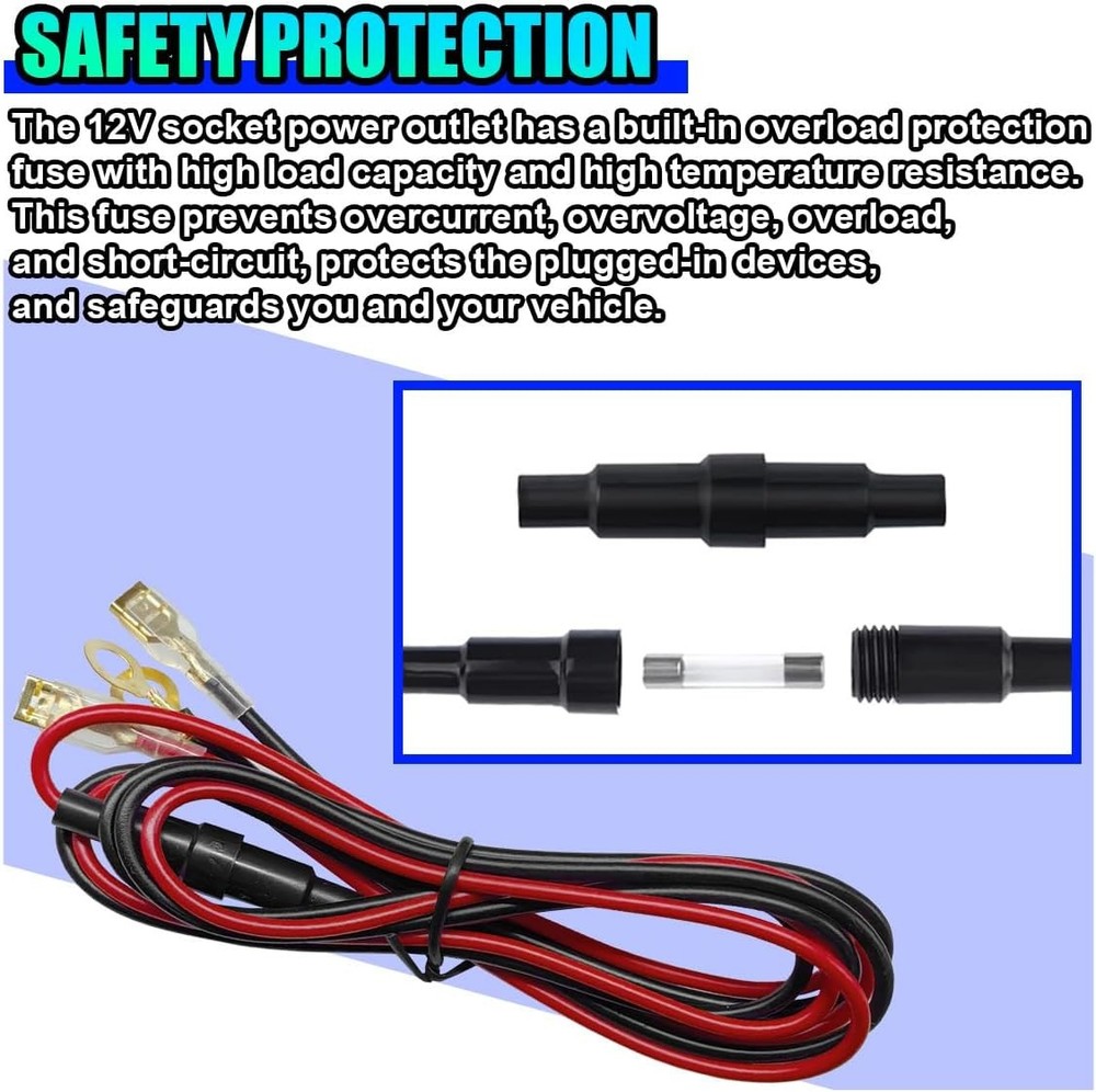 (2 PCS) 12V Car Cigarette Lighter Socket Waterproof DC Power Outlet Replacement