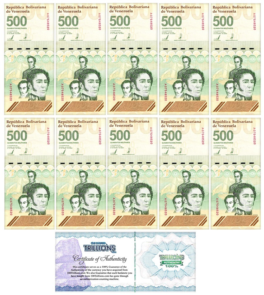 2023/2024 VENEZUELA 500 DIGITALES qty 10 CIR 500 Million Bolivar USA SELLER!!