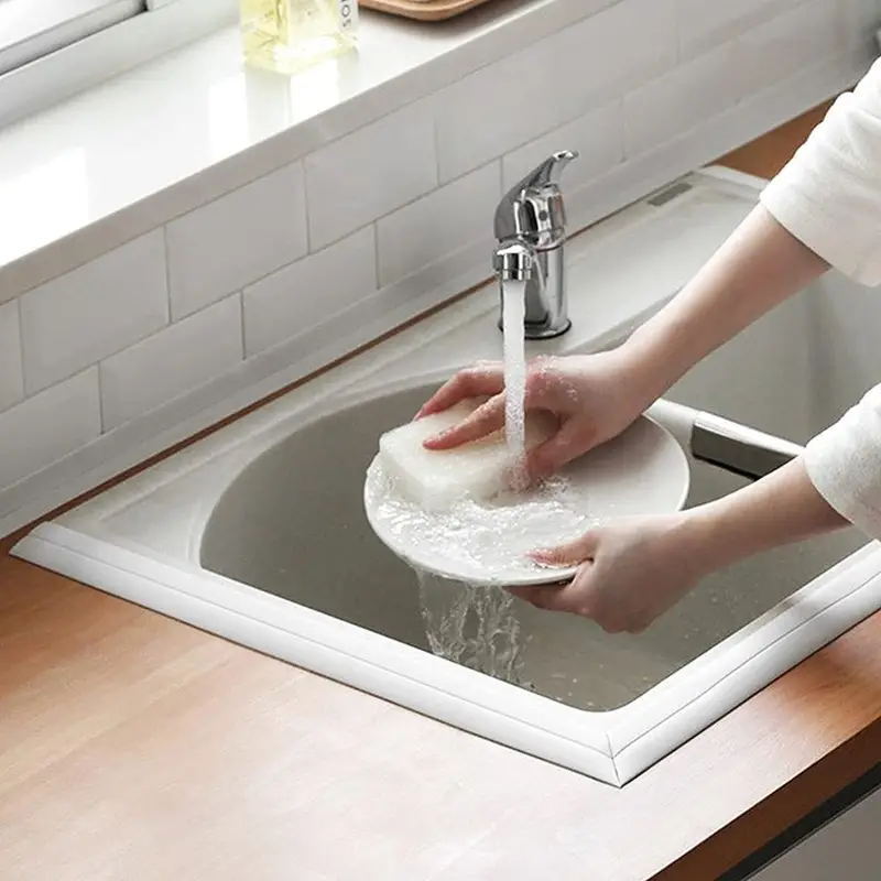 10.5FT PVC Self Adhesive Caulk Sealing Strip Tape For Kitchen Wall Sink Toilet