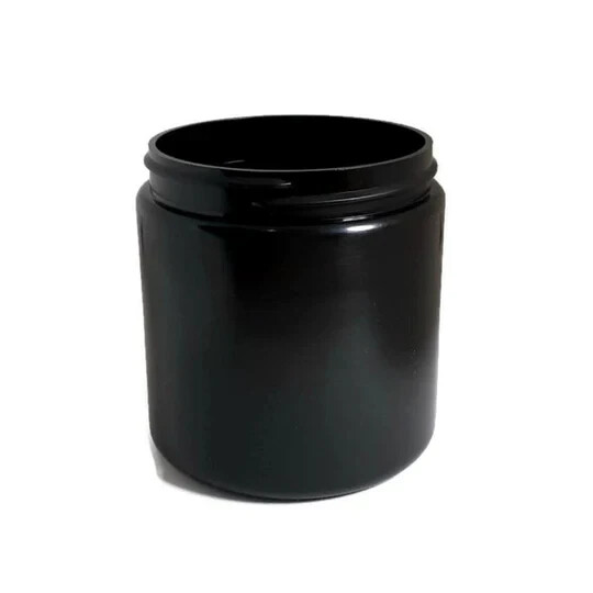 8oz Black HDPE Plastic Jars