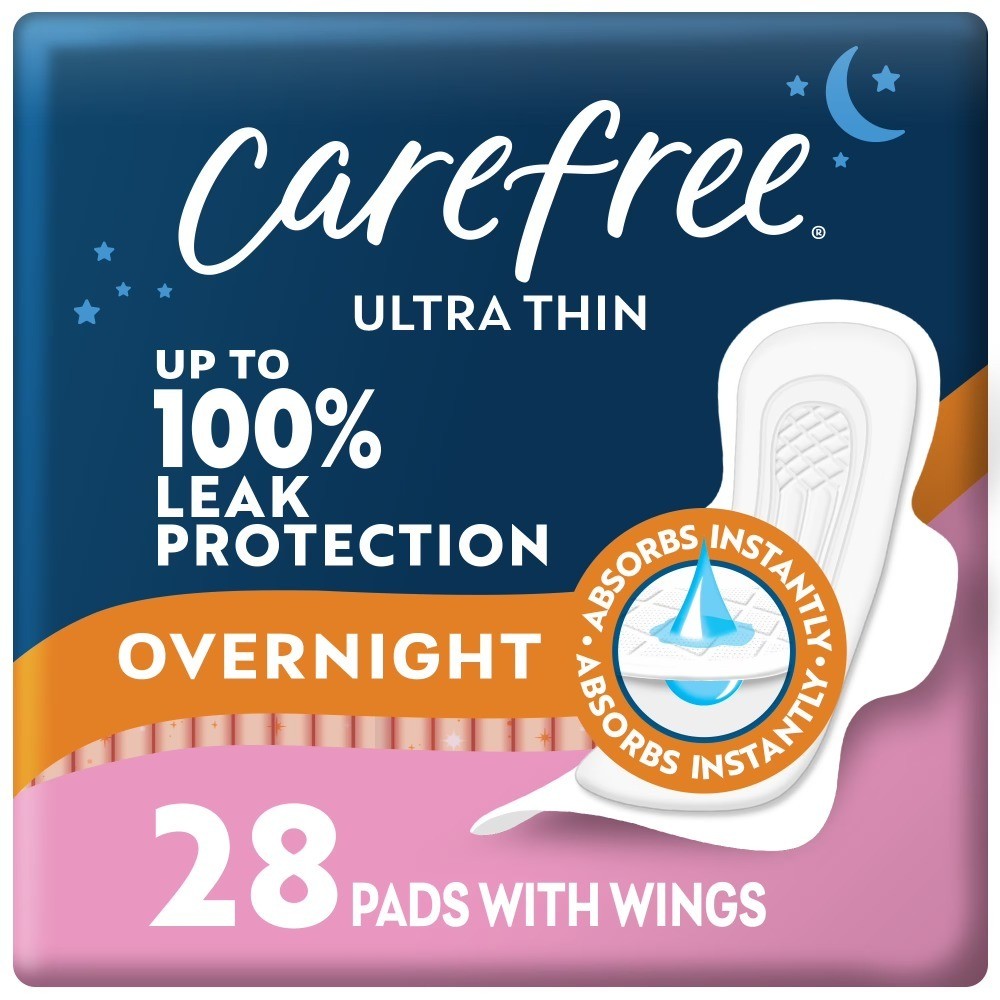 Ultra Thin Overnight Pads with Wings, 28 Count
