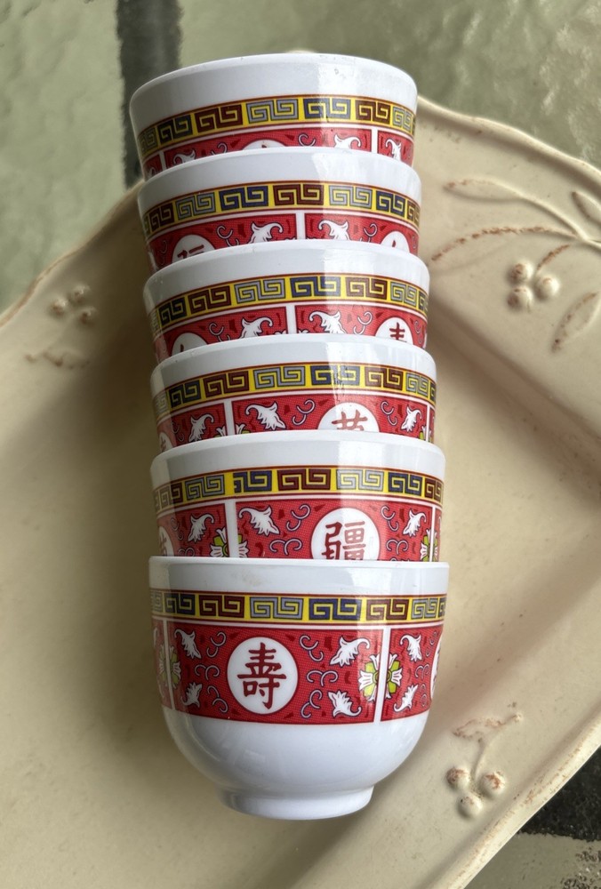 6 Thunder Group Longevity Pattern Melamine Small Sauce Dip Bowls 3 Inch