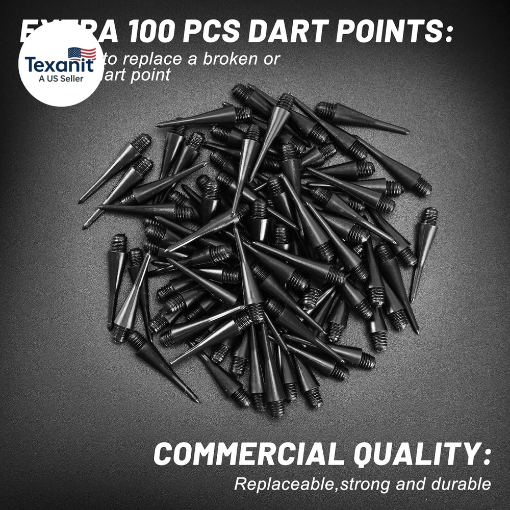Soft Tip Darts, Bar Dart, Plastic Tip Darts Set, Attach Extra 100 Black 2BA Repl