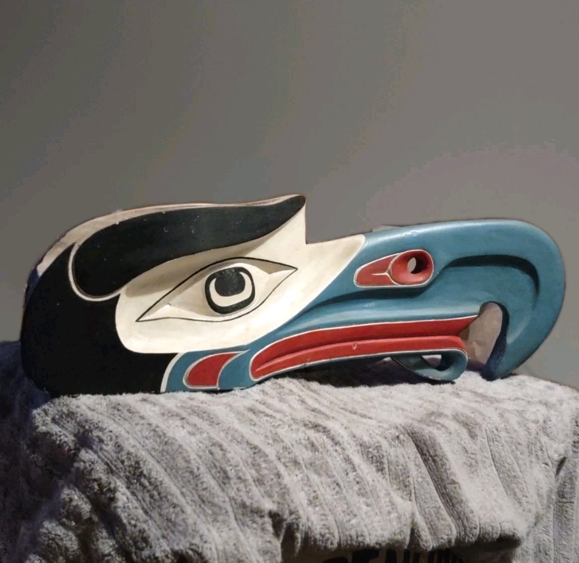 Northwest Coast Mask Kwakiutl Hamatsa Crooked Beak Red Cedar Wood Carving