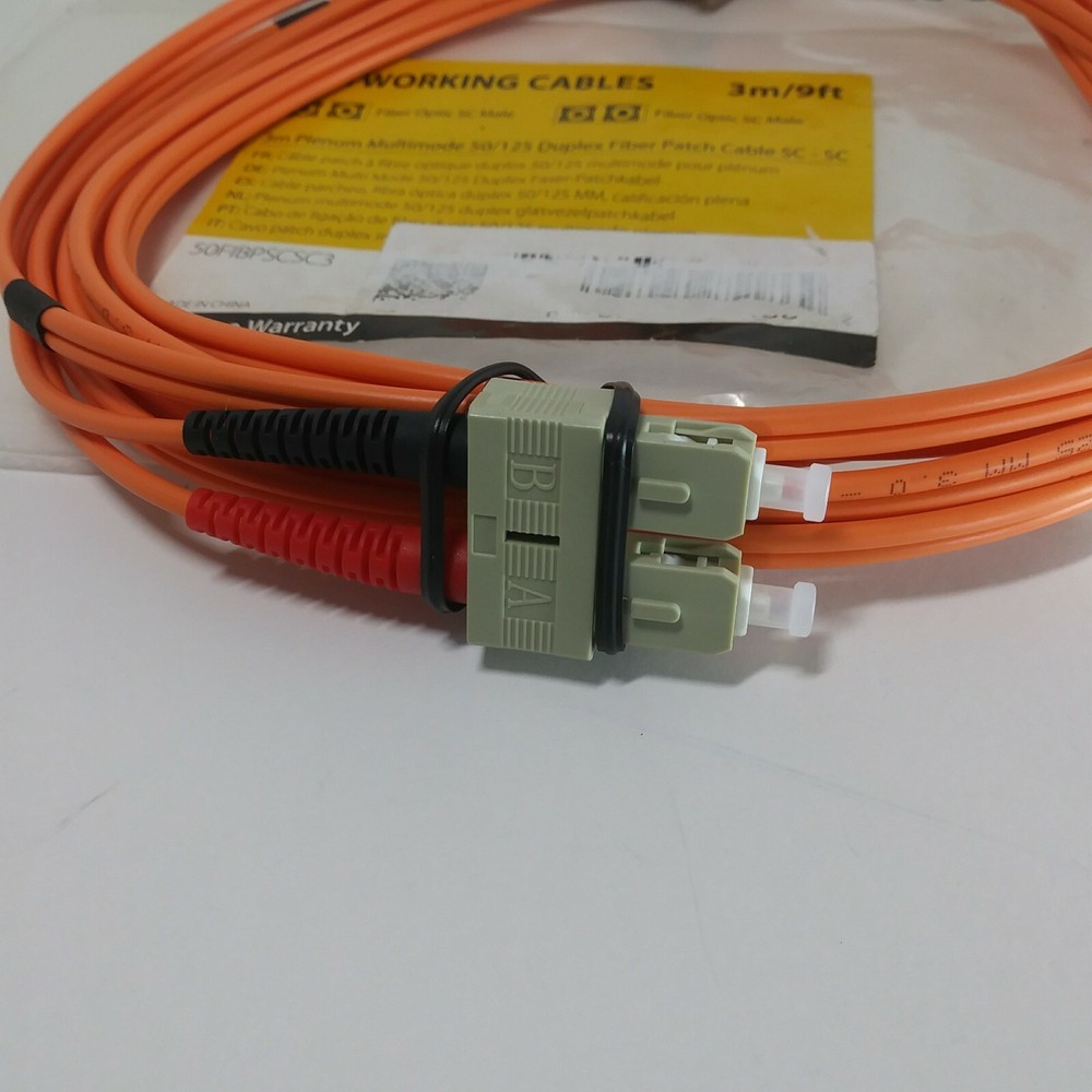 StarTech 3M Plenum Multimode 50/125 Duplex Fiber Patch Cable SC-SC 50FIBPSCSC3