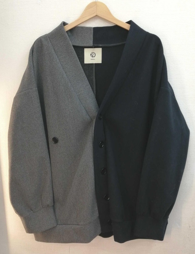 Neroli Navy Gray Ester Cardigan