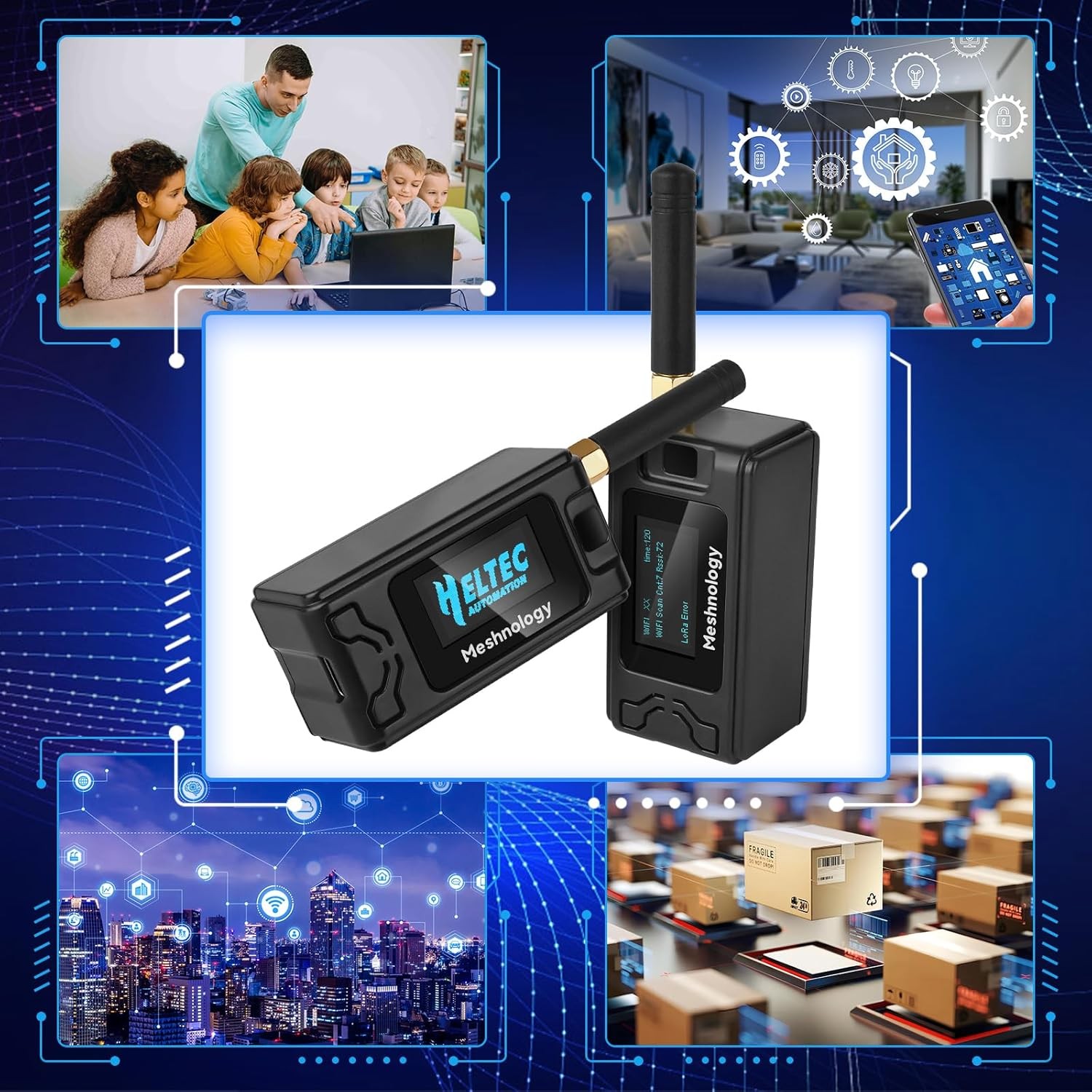 2Sets HelTec Meshtastic LoRa ESP32 V3 SX1262 Board+915MHz Antenna + Battery+Case