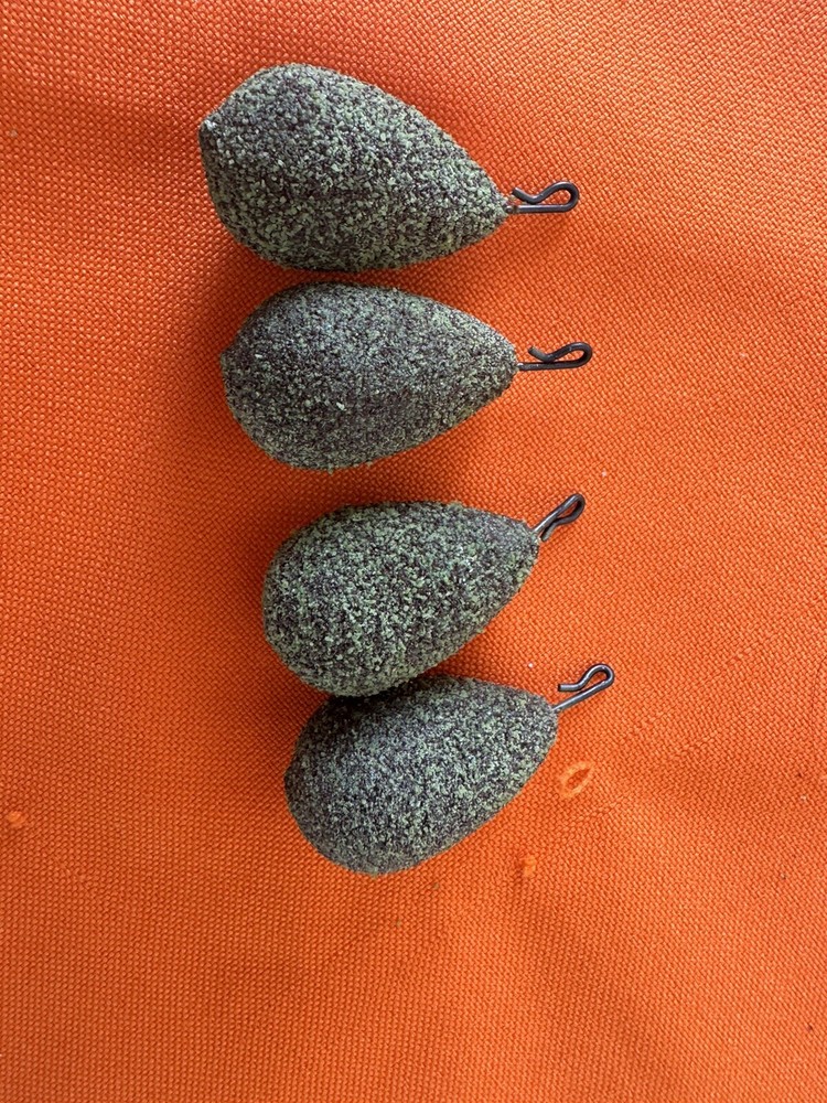 PEAR SHAPE SILTY GREEN WEIGHTS 1.5oz X 4 PIKE WEIGHTS, CARP, Quick Change