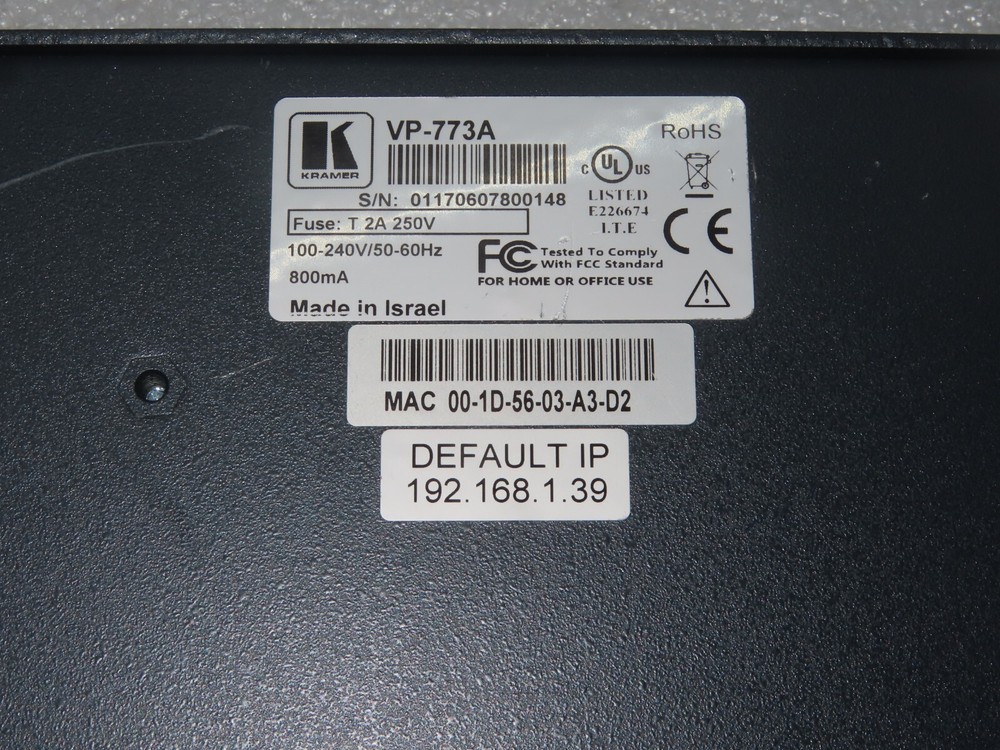 KRAMER VP-773A PRESENTATION SWITCHER / SCALER