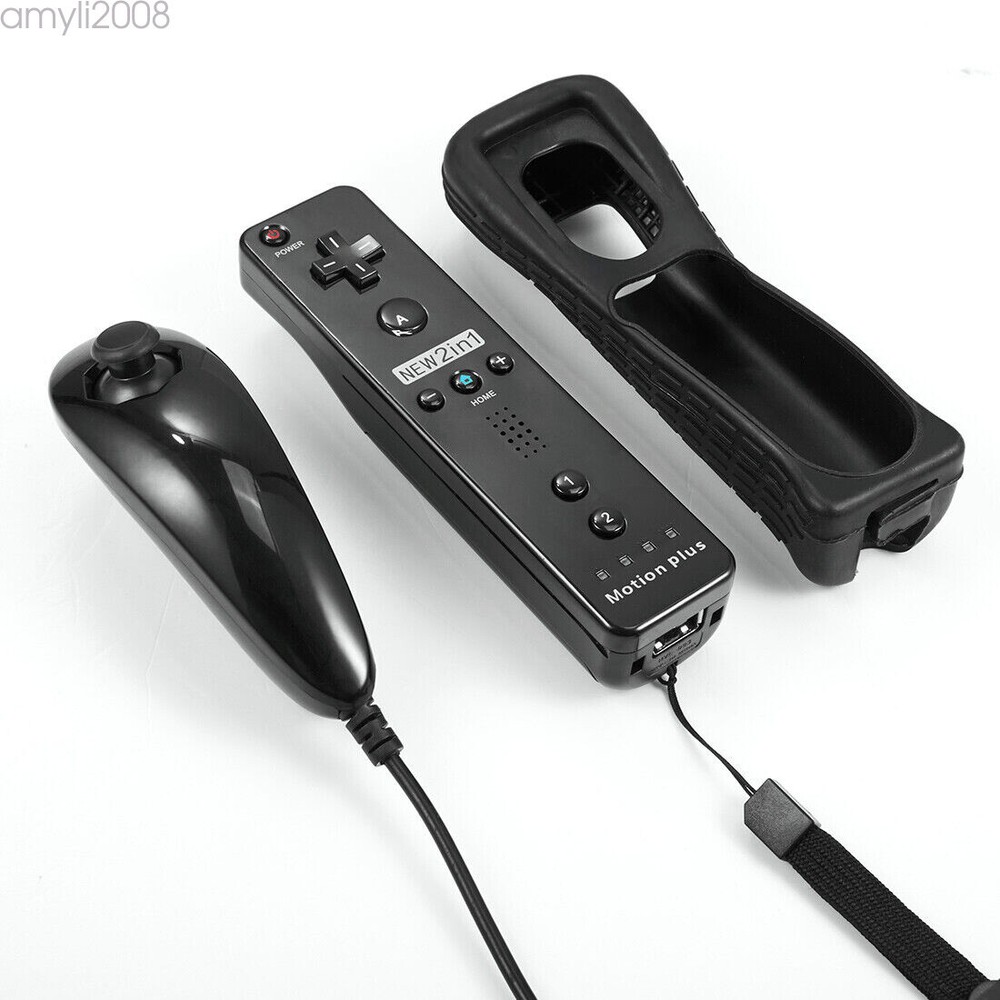 2Set Wii Remote Controller Motion Plus&Nunchuck for Wii/Wii U Console Video Game