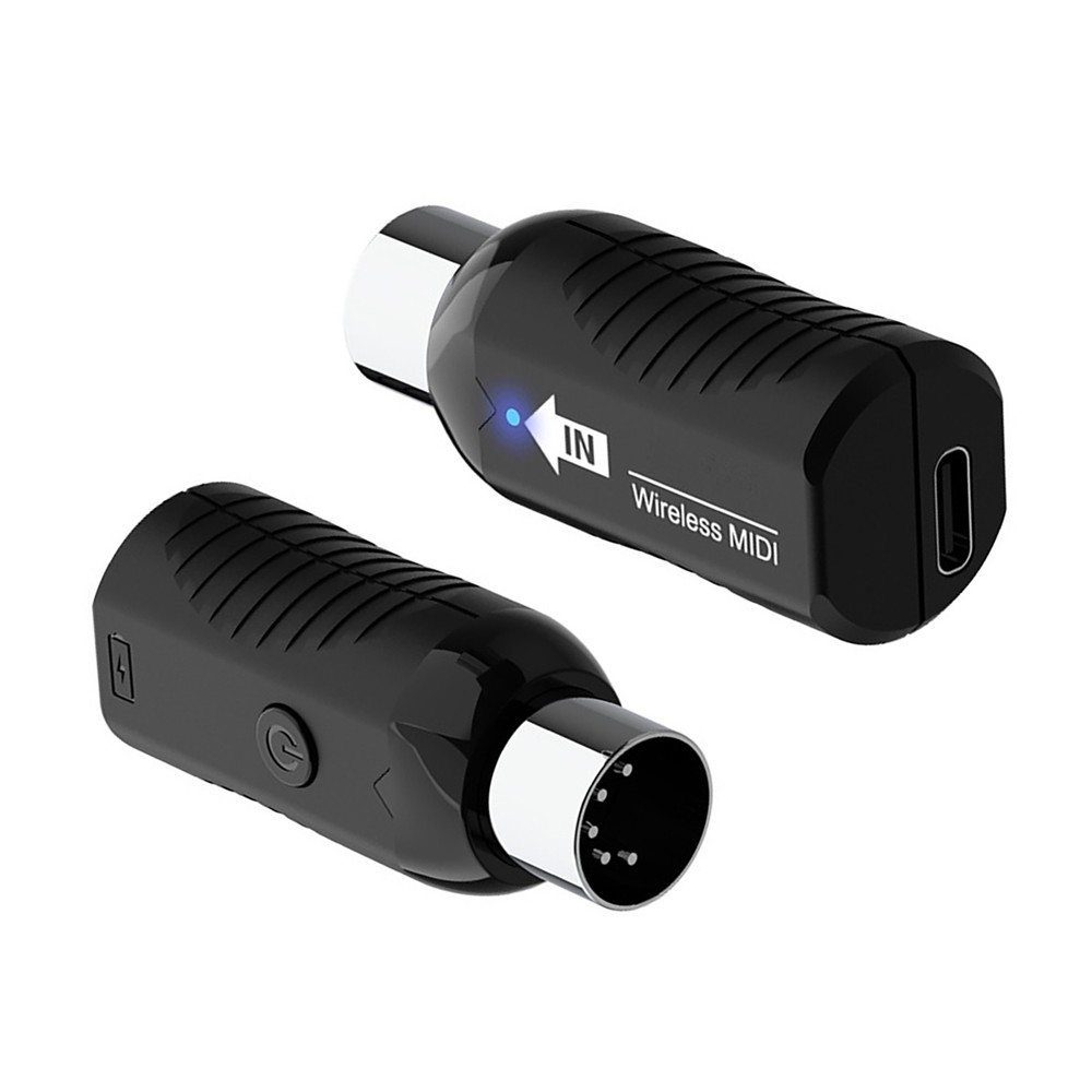 Black Rechargeable Midi Wireless Receiver Transmitter For Digital Piano Keyboard