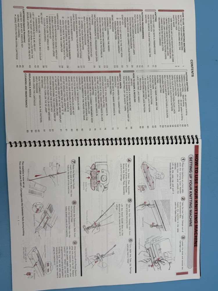 Brother KH 965 Knitting Machine Manual for Computer Knitting Machine
