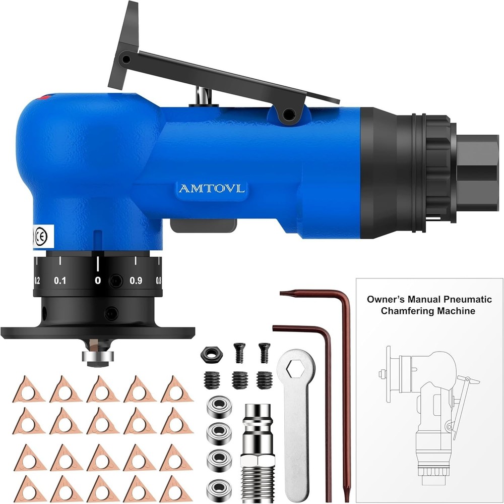 Pneumatic Chamfering Machine with Adjustable Depth and 30000 RPM Speed Control
