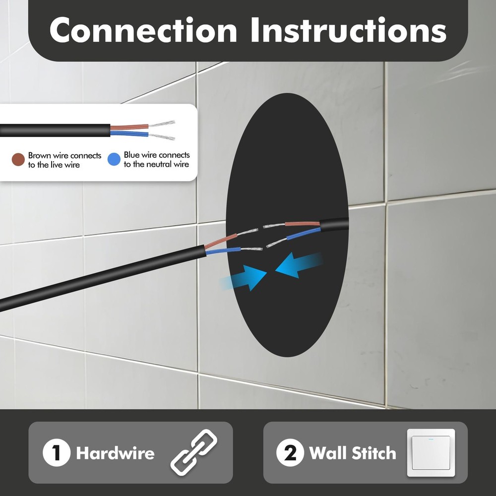 LED Dimmable Lighted Bathroom Mirror Anti-Fog Wall Mounted Rectangle Mirror