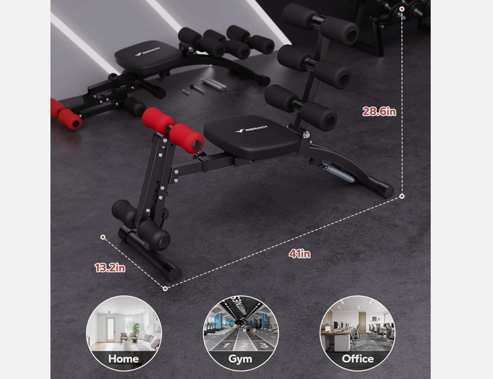 MERACH Multi-Functional Adjustable Ab Trainer Machine Workout Bench for Home Gym