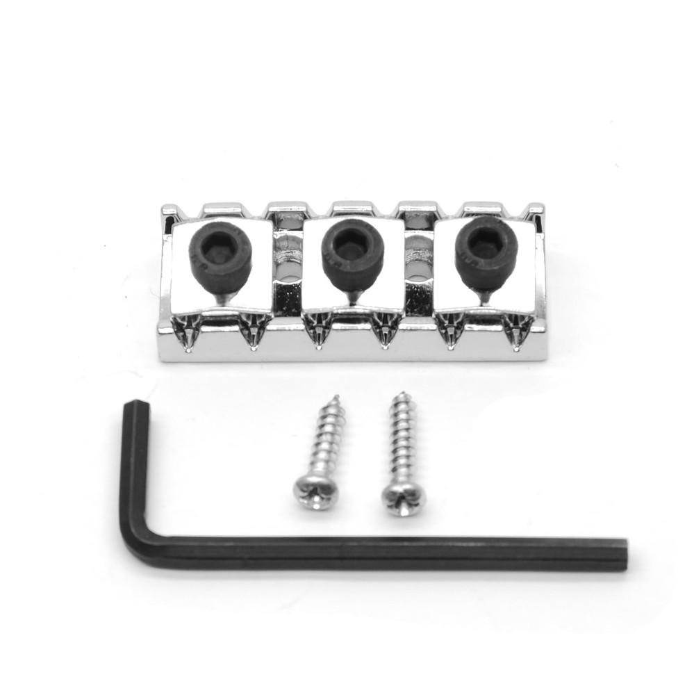 harpfeas 42mm Guitar Metal Locking Nut String Lock for Floyd Rose Chrome