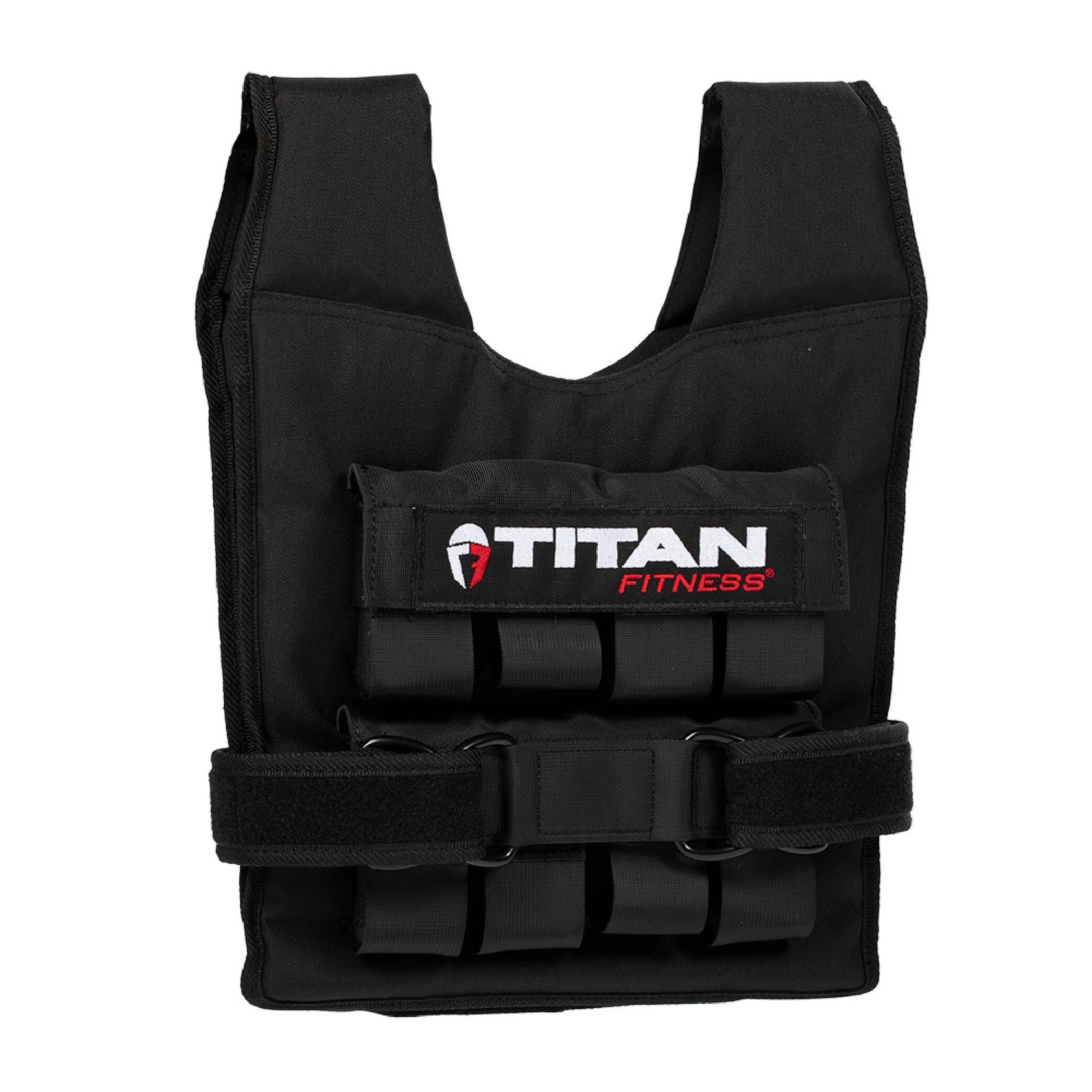 Titan Fitness 20 LB Adjustable Weight Vest, Eight 2.5 LB Solid Cast Iron Weights