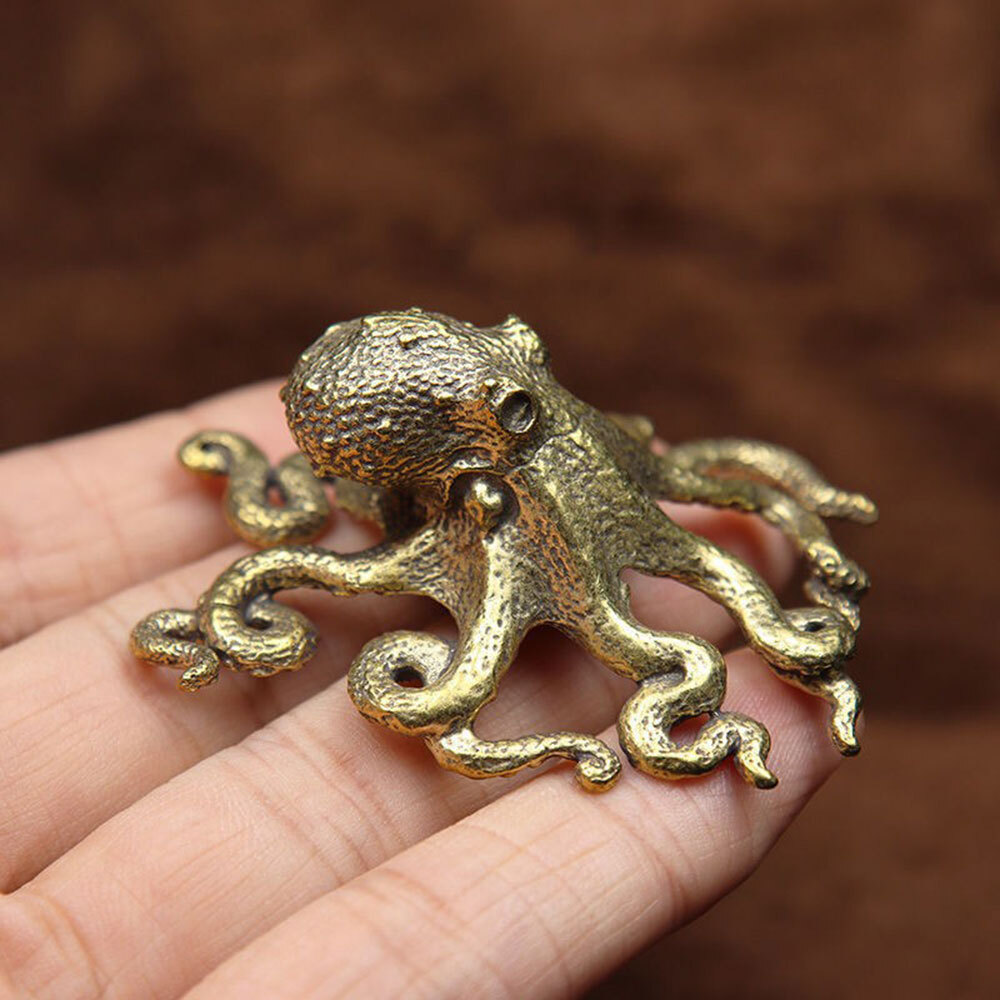 1X Brass Octopus Sculpture Wild Sea Life Figurine Housewarming Decor Gifts USA