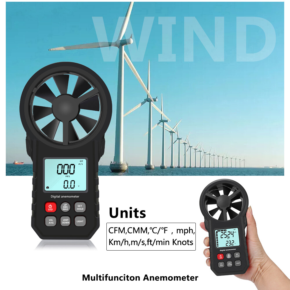 Handheld Anemometer Portable Wind Speed Meter CFM Meter Wind Gauge L2F3