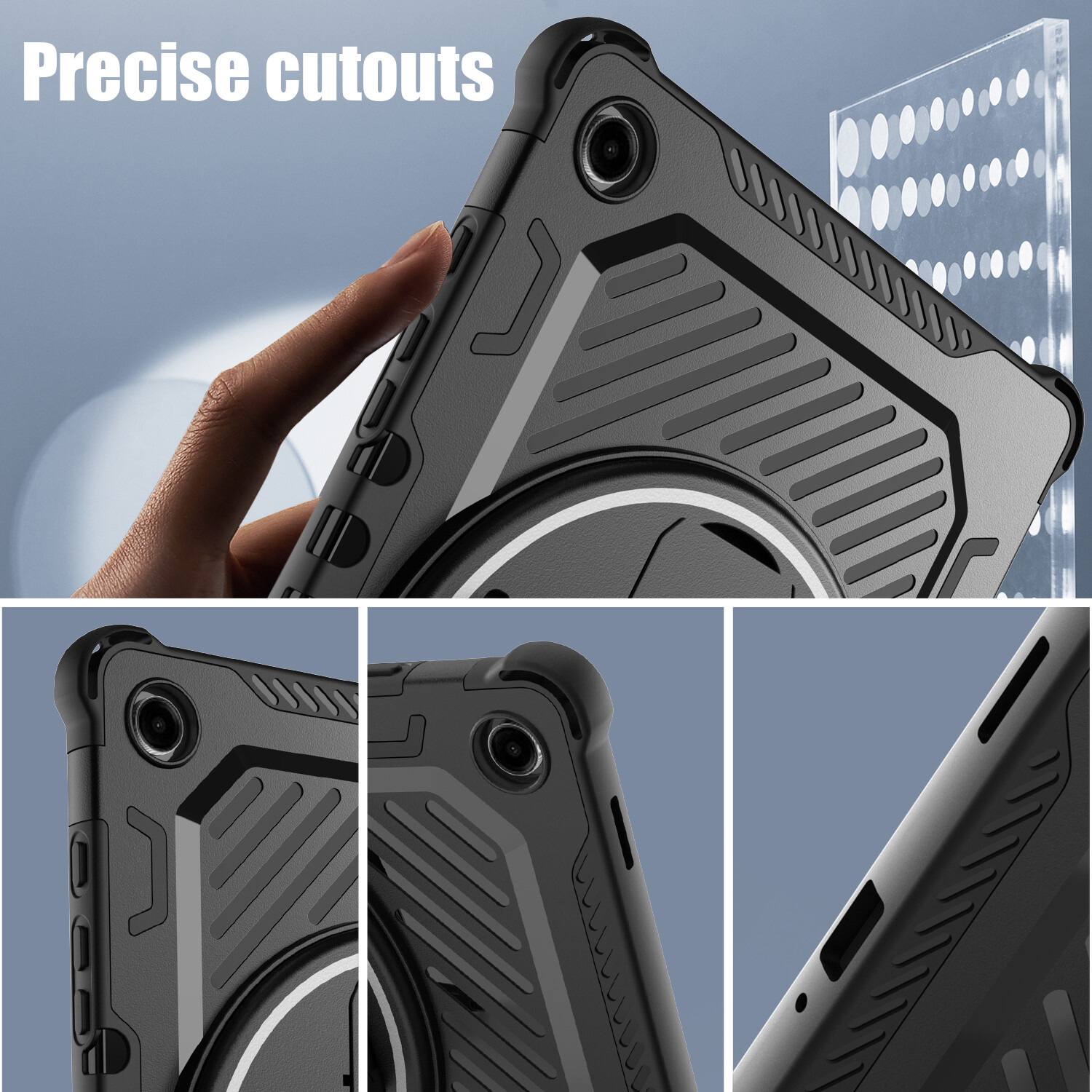 For Samsung Galaxy Tab A11+ 360° Rotatable Tablet Case Cover / Screen Protector