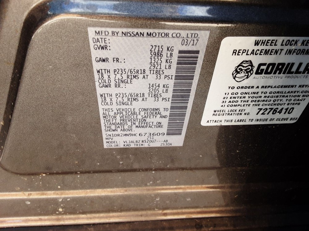 Speedometer Cluster MPH Fits 17 PATHFINDER 483523