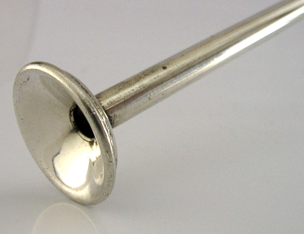 RARE ENGLISH STERLING SIVER BLOWPPIPE CANDLE SNUFFER 1894 ANTIQUE SAMPSON MORDAN